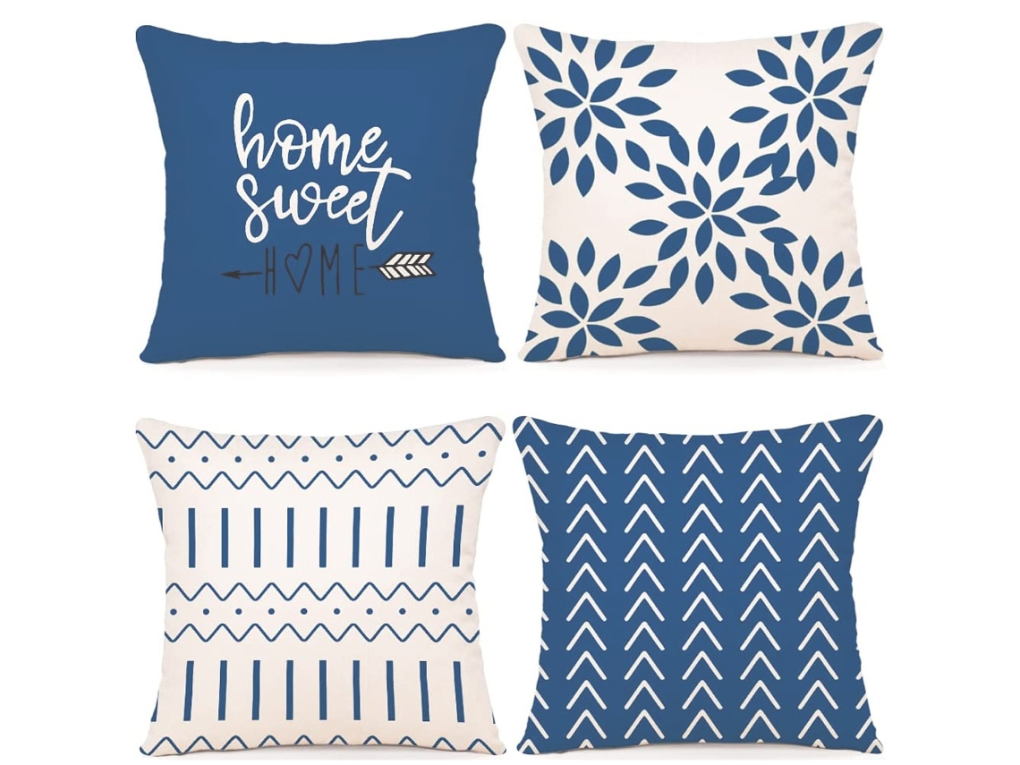 Juego De 4 Fundas De Almohada De Lino, Decoración Otoñal, 45,7 X 45,7 Cm