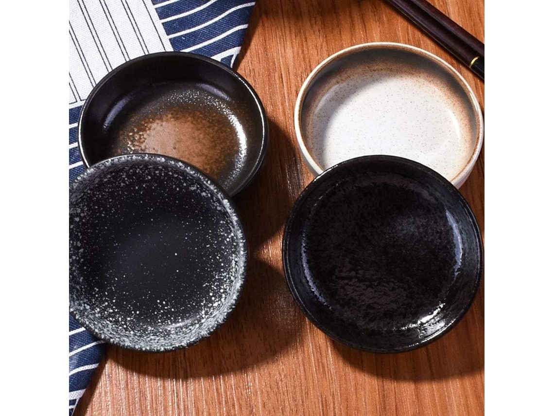 Set De 4 Platos De Salsa De Soja Retro Japonés, Cuencos Para Aderezos, Ensaladas Y Mermeladas