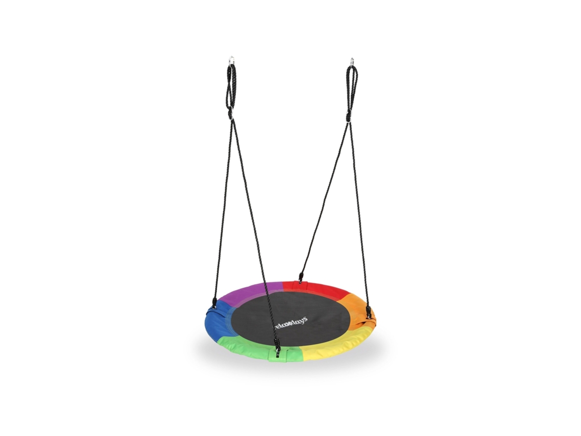 Relaxdays Columpio Jardín Nido De Altura Ajustable Para Niños Y Adultos, Hasta 100 Kg, Varios Colores, Ø 110 Cm
