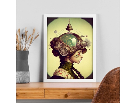 NACNIC Poster Trenzas En Estilo Surrealismo Cinematográfico Ilustraciones Y Grabados De Historieta Abstracta Y Artística A4 Marcos Negros