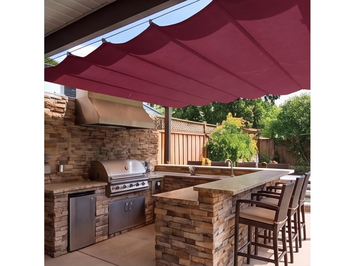 Vela De Sombra (135 X 155 Cm) Retráctil Wave Impermeable Poliéster , Resistente A La Intemperie