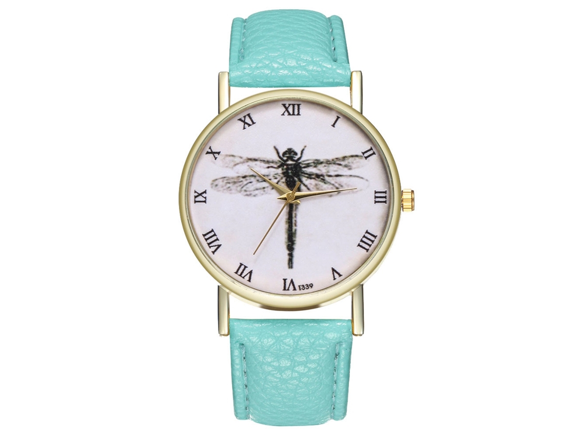 Reloj De Pulsera De Aleación Con Dial Redondo Analógico De Cuarzo Para Parejas Color Verde Claro