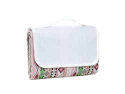 Manta De Picnic Impermeable Portátil Con Asa Y Plegable De 150x120 Cm (blanca) Czhhmart