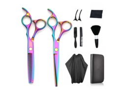 Juego de tijeras de corte de pelo de 10 piezas, kit profesional de tijeras de corte de pelo para peluquero, salón, hogar JEDBESETZT
