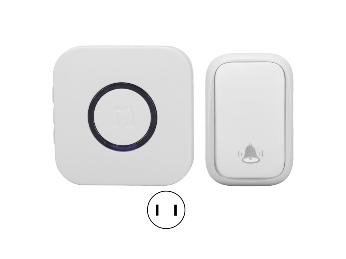 Timbre inalámbrico independiente e impermeable para el hogar, enchufe de 100-240 V (EE. UU.)