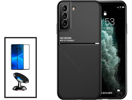 Kit Carcasa Trasera Magnética Anti Choque + Protector de Pantalla Samsung Galaxy S21 FE 5G GIFT4ME Negro