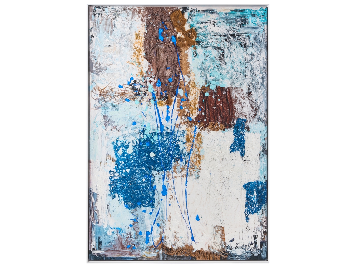 Impressão Para Parede Com Moldura Beliani Omagh De Material Sintético Azul 72x4x103