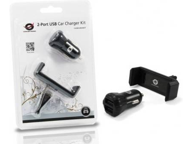 KIT CARREGADOR CONCEPTRONIC AUTO 2XUSB