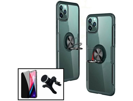 Kit Funda + Protector + Soporte iPhone 7, 8 Clear Armor Transparente y Negro