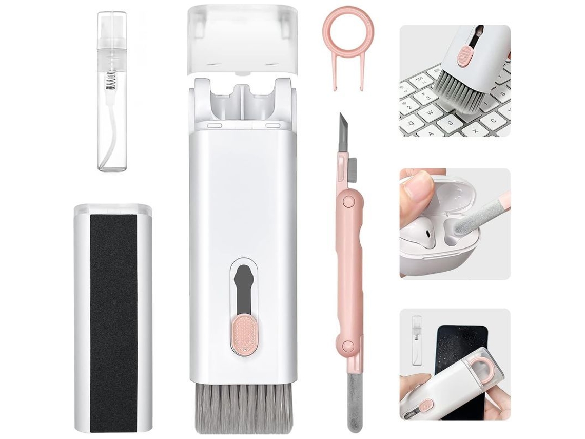 Kit De Limpieza Electrónica 7 En 1 Para Teclados, Teléfonos Móviles, Portátiles, Monitores Y Cámaras - Rosa
