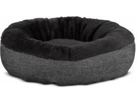 Cama Redonda para Perros y Gatos GAUTY Denim y pelo (Negro y Denim Negro - 57 cm)