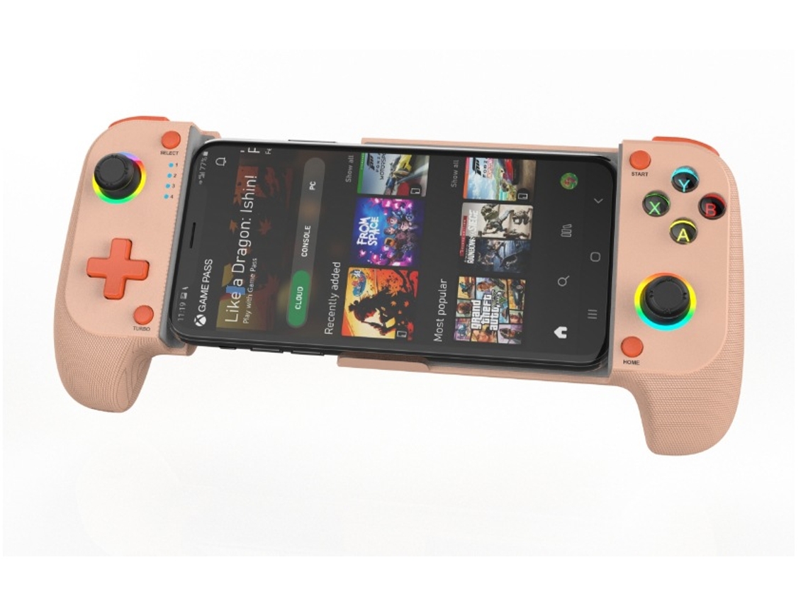 Compatible con teléfonos móviles iOS/NS/PC/Android, este es un mando de juegos móvil extensible de Saitek. Stelasplen