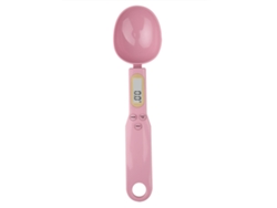 Báscula de cocina con taza medidora digital LCD MDUG para harina y cuchara digital, 500 g, color rosa