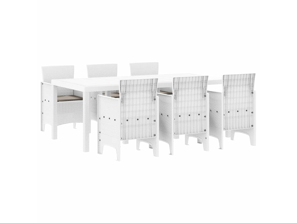 Maison Exclusive - Conjunto De Comedor De Jardín 7 Pcs Blanco Polipropileno