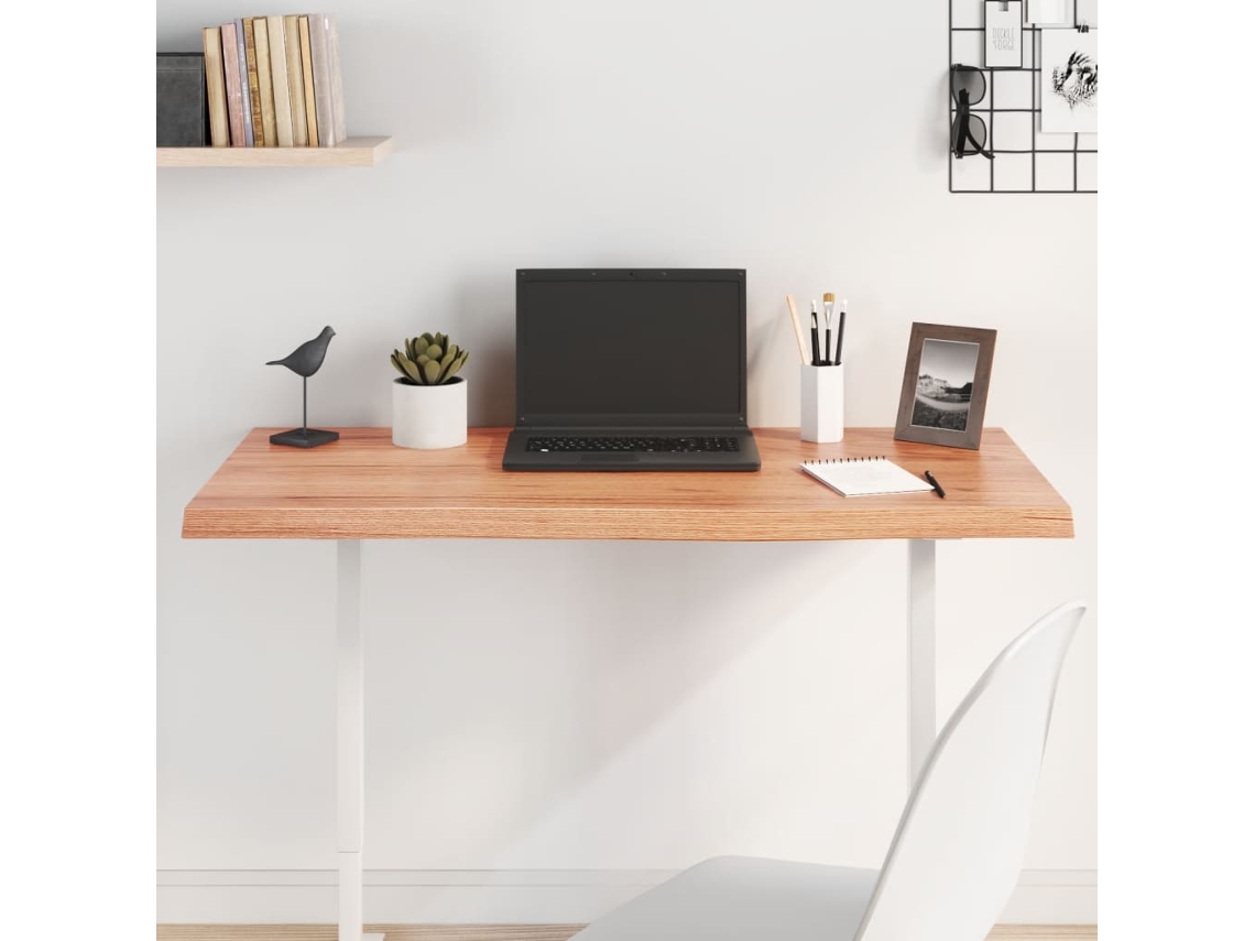 Tablero Mesa | Superficie De Mesa | Tablero De Escritorio Madera Roble Tratada Marrón Claro 100x50x(2-4) Cm Wsd10166