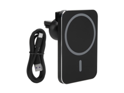 Soporte para coche con carga inalámbrica de 15 W, adsorción magnética, carga rápida, negro | Sin marca