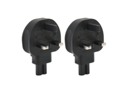 2 Piezas De Adaptador De Corriente Para Computadoras Portátiles De Alta Resistencia Con Enchufe Estándar Británico A Iec320 C7