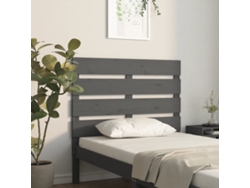 Cabecero De Cama Madera Maciza De Pino Gris 100x3x80 Cm