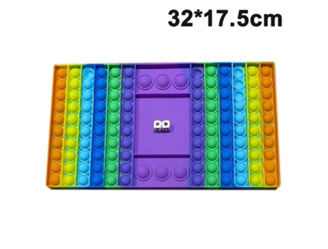 Juguete de juego de mesa, tablero de juego de ajedrez Jumbo Rainbow con dados, juguete de juego de burbujas de empuje gigante de silicona para aliv...