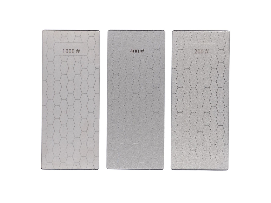 3 Piezas Piedra Afilar Con Base Antideslizante 200 400 1000 Grit Para Cuchillos Cocina Exterior