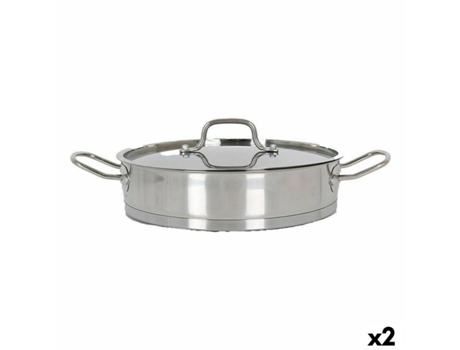 Cacerola con Tapa de Cristal QUTTIN 5,3 L (2 Unidades)