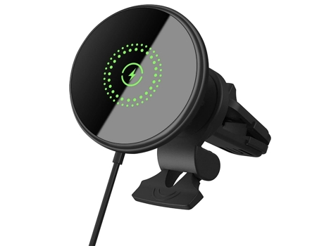 Cargador Coche Inalámbrico Carga Rápida Compatible Sin Fundas para Apple CHRONUS Negro