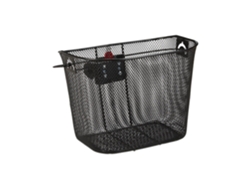 Relaxdays Cesta Bicicleta Delantera Extraíble Fácil Y Rápida De Colocar, Acero, Negro, 27 X 34,5 X 26 Cm