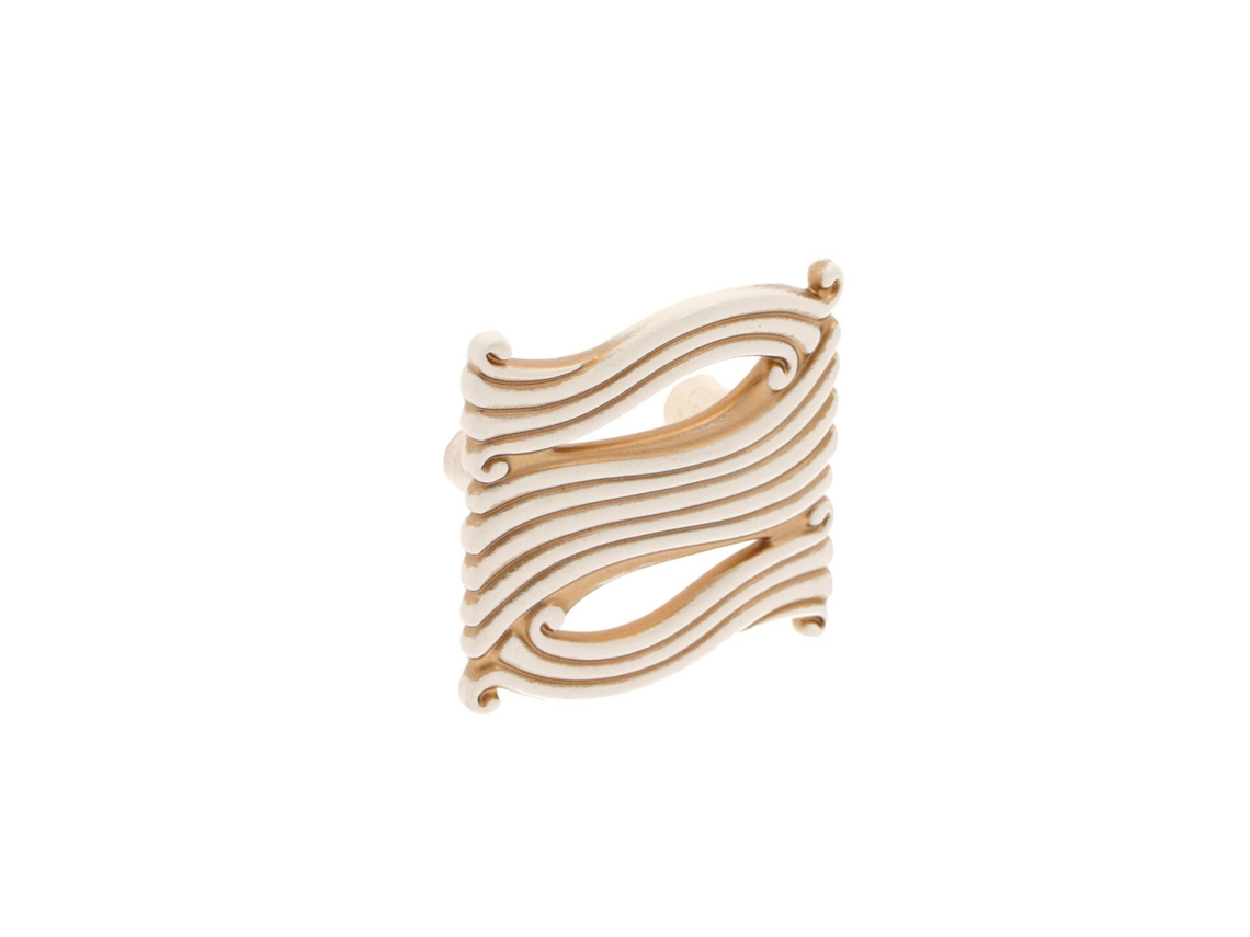 Pomo Para Muebles De Zamac Distancia Entre Centros 32mm Pátina Real Y Oro Marfil Lote De 25
