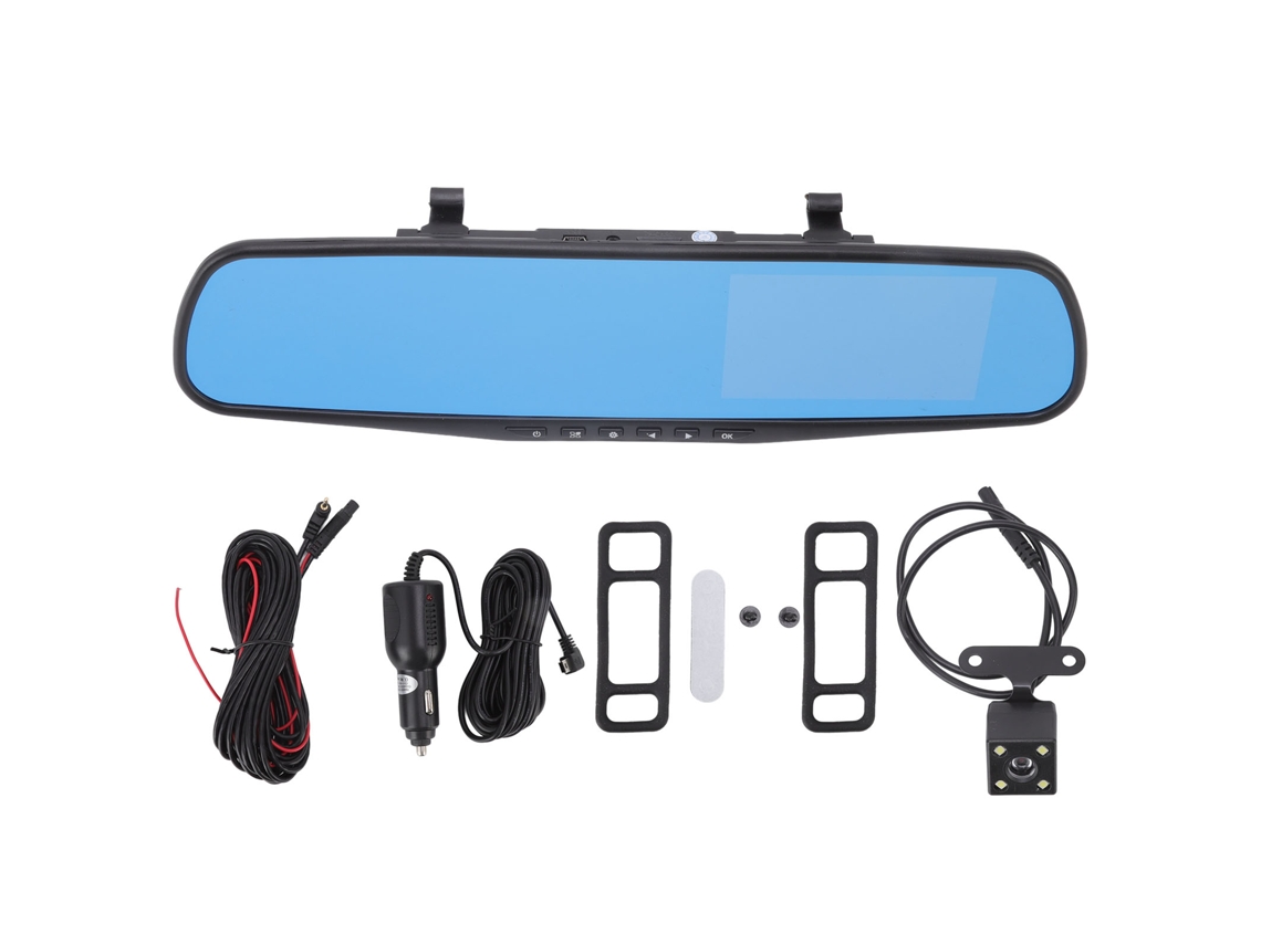 Espelho Retrovisor Câmera De Carro 4.3 Polegadas 1080p Gravação Em Loop Sensor G Monitoramento De Estacionamento