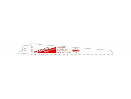 RUKO-33189175-Pack de 5 sierras de sable acero de corte ultra rápido (Bosch S 611 DF) Largo 150 mm Paso 4,2 mm