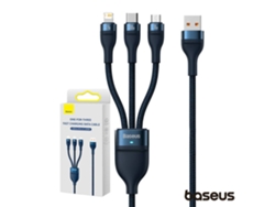 Cable BASEUS Flash USB-A a USB-C Micro USB Lightning PD 100W 1.2M Azul