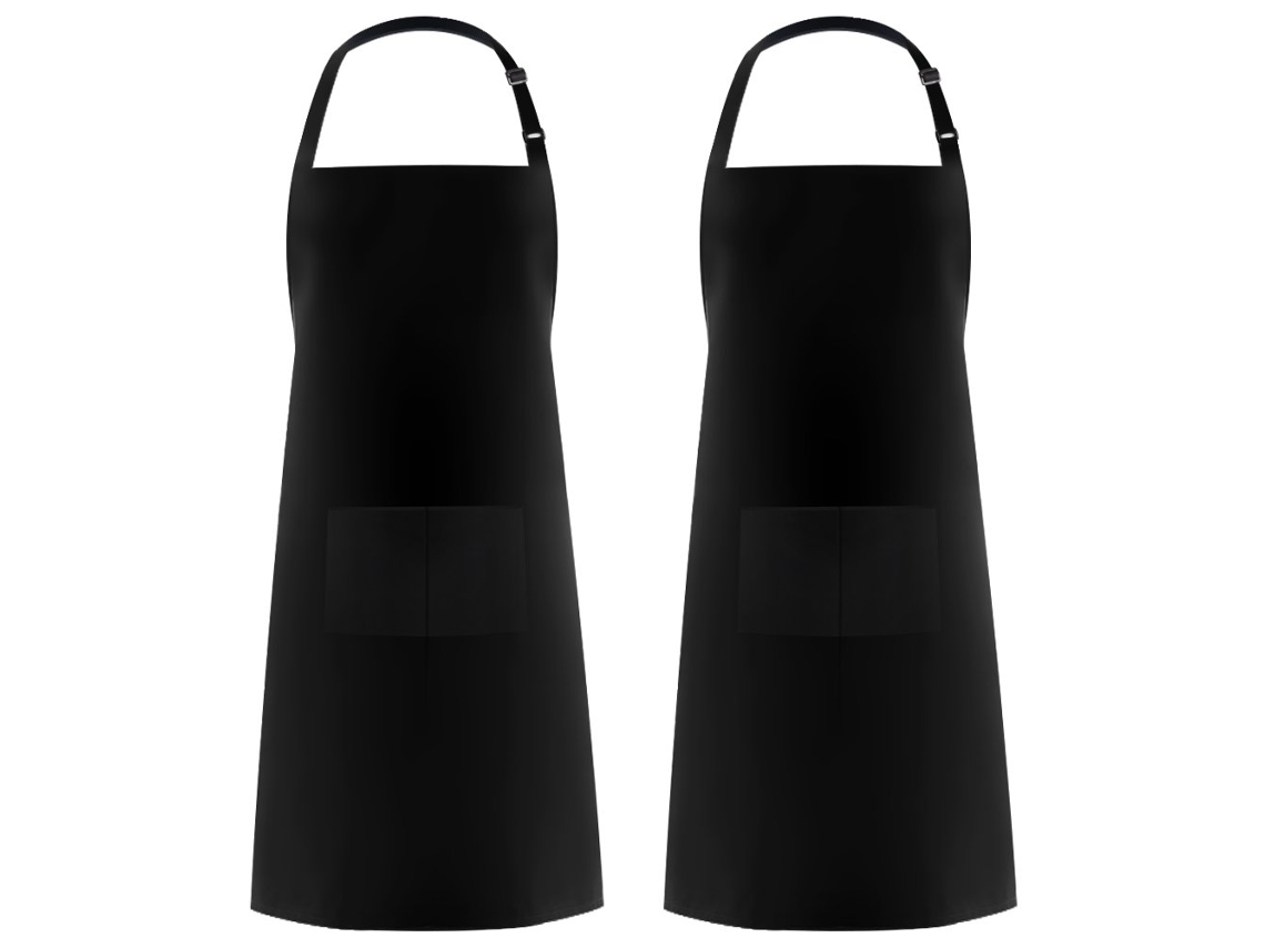 Para Cocinar Y Hornear, Delantal De Cocina De Babero Ajustable Con 2 Bolsillos Grandes, Desgaste De Cocción Resistente Al Agua Y Resistente Al Aceite,