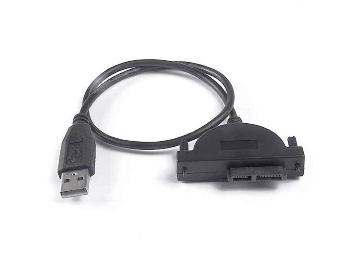 Cable Adaptador Usb 2.0 Negro Amazon, Para Slim Sata 7+6 Pines, Unidad Óptica Portátil