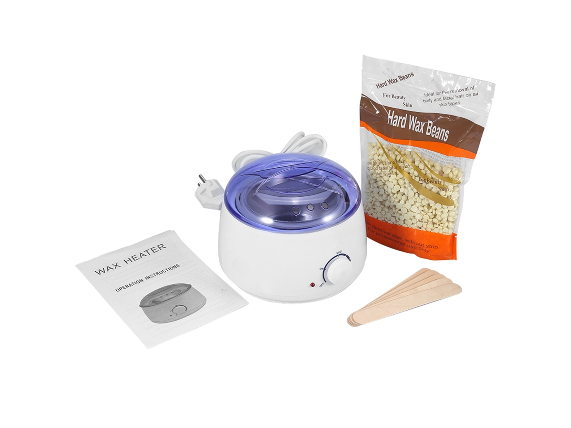 Calentador De Cera Parafina Depilatorio Máquina Kit Con Frijoles De Cera Y Espátula Para Eliminación De Pelo