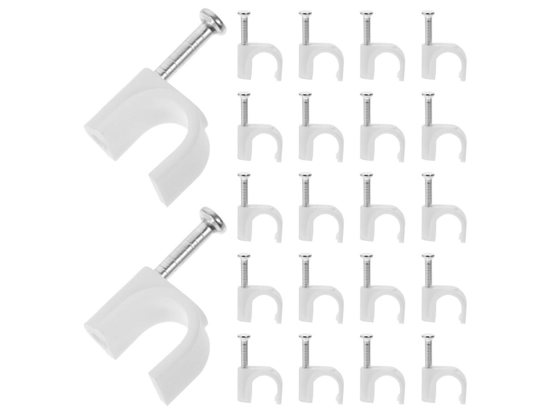 200 Piezas De Clips De Pared Para Cables Con Soportes Para Cables Coaxiales Exteriores Y