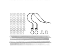 2026-2x 120 Ganchos De Oreja Y 120 Tapones De Silicona Para Joyería Diy Fiestas Material Plata 925 Plated