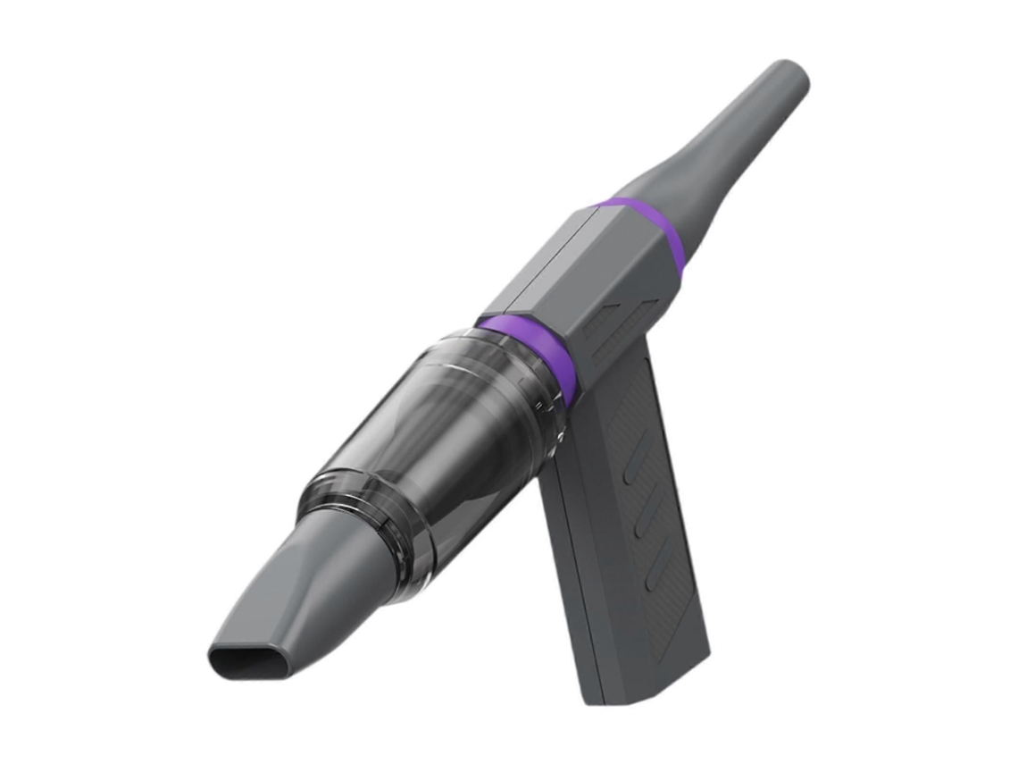 Potente soplador de aire para limpieza en seco de teclados de ordenador al aire libre, ideal para viajes, en gris y violeta. ELECTVAULT1