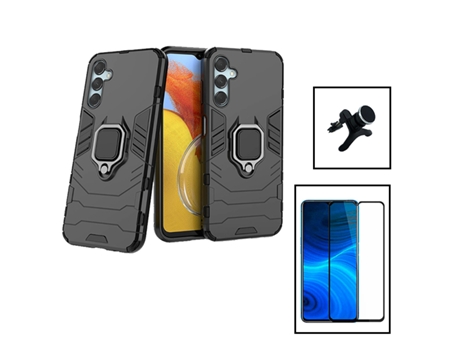 Kit De Película De Vidrio Templado De Cubierta Completa 5D 3X1 Soporte Magnético De Coche Reforzado Defensor Militar Para Samsung Galaxy M34 5G - N...