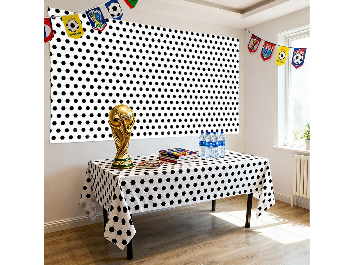 Mantel Hexagonal Con Temática De La Copa Mundial De La Fifa 2026: Decoración Para Fiestas Y Aficionados, 274 X 137 Cm.