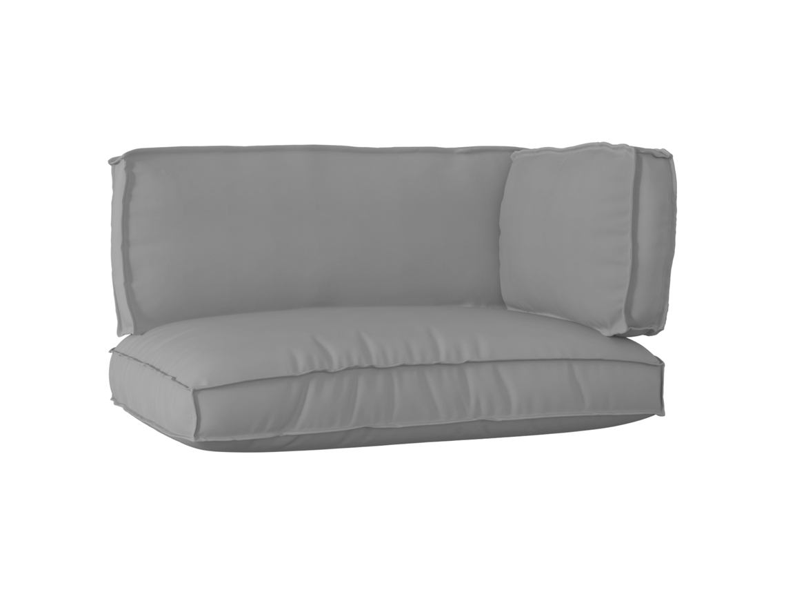Conjunto 3 De Cojines De Pallets  Vidaxl Gris Poliéster Estándar