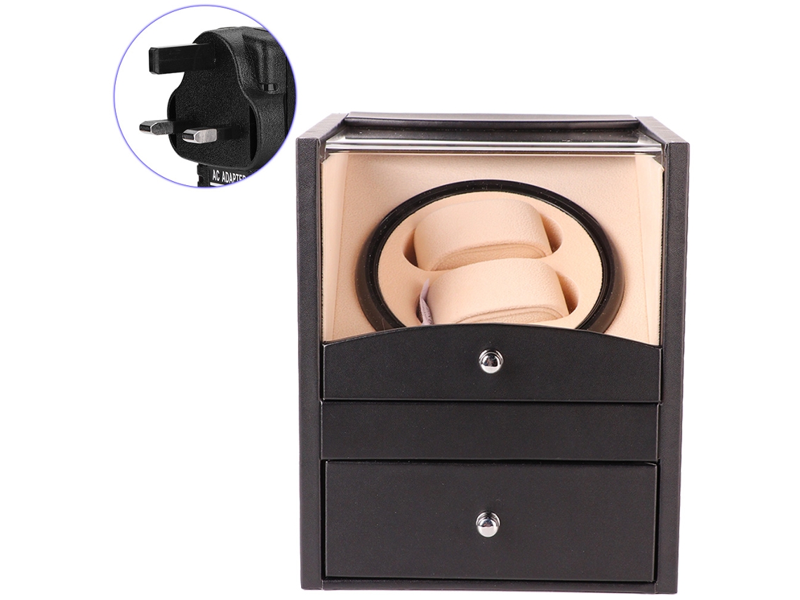 Caja de cuerda automática para relojes mecánicos 22 negra