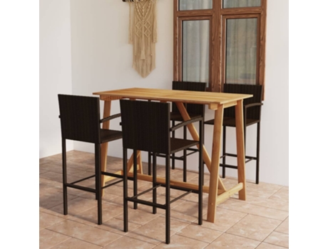 MAISON EXCLUSIVE Conjunto de bar para jardín 5 piezas marrón