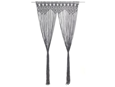 MAISON EXCLUSIVE - Cortina de macramé algodón gris antracita 140x240 cm