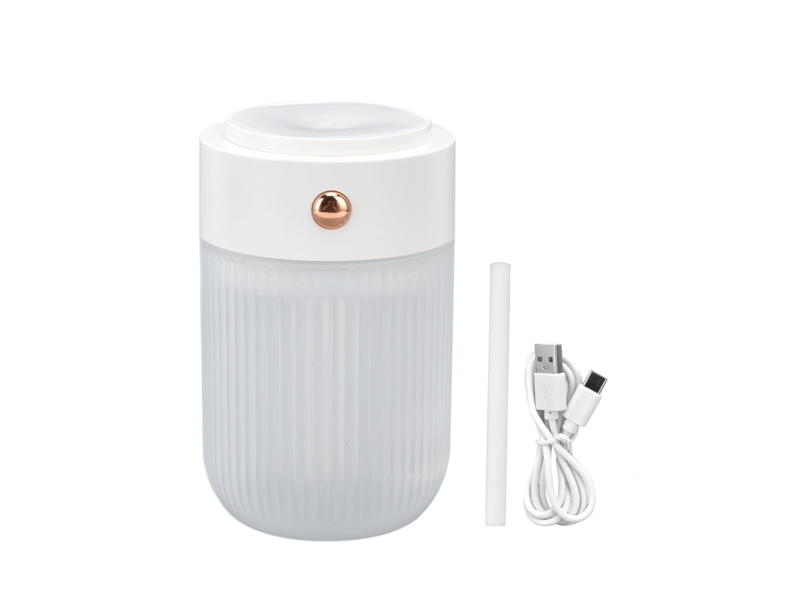 Mini humidificador de aire de 250 ml con USB y lámpara colorida para coche, oficina y sala de estar.