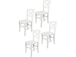 Conjunto de 4 Cadeiras T M C S Cross (Branco Lacado - 88x43x46 cm - Madeira)