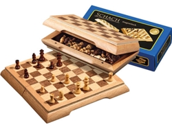 Juego de ajedrez magnético de viaje Philos, campo de 17mm