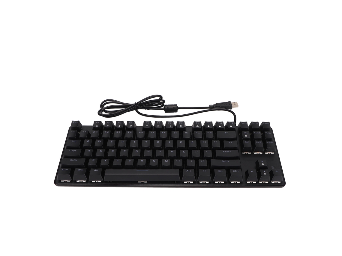 Teclado Mecânico Interruptor Azul 87 Teclas Com Iluminação Rgb Para Jogos Laptop Preto