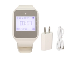 Sistema De Llamada Inalámbrica Con Reloj Pager Lcd, Alarma Vibración, Botón Único Para Restaurantes Fábricas Us Plug Blanco
