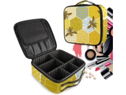 Neceser con estampado de abejas, confeccionado en tejido resistente ideal para viajes.