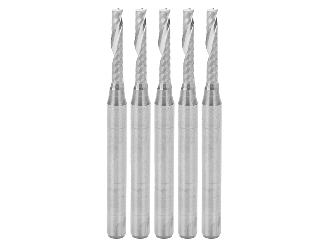 5 Piezas De Fresa Cnc De Acero Tungsteno Espiral Con 1 Gorra 3.175x2x12x38mm